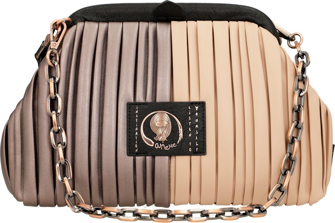 Anekke originelle Handtasche Bügelverschluss Shoen plissiert