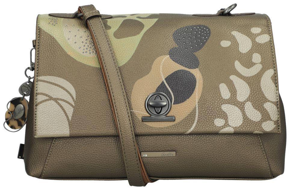 Anekke rechteckige Schultertasche Sophia Gaia metallic Überschlag