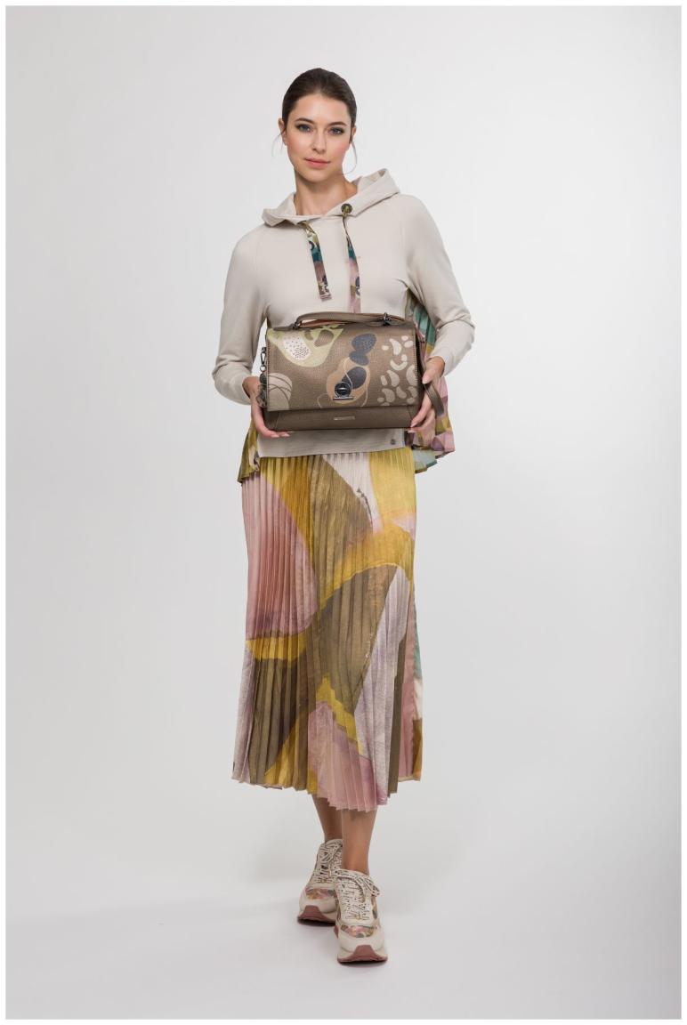 Anekke rechteckige Schultertasche Sophia Gaia metallic Überschlag