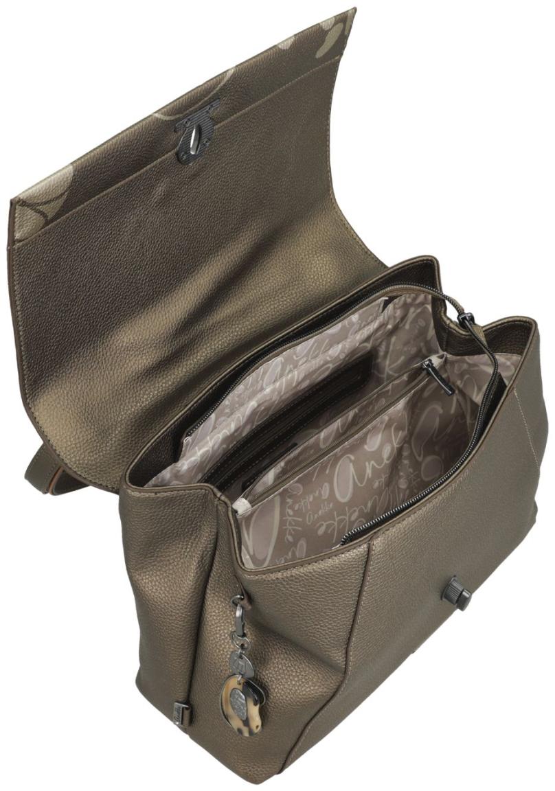 Anekke rechteckige Schultertasche Sophia Gaia metallic Überschlag