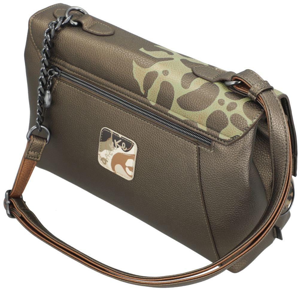 Anekke rechteckige Schultertasche Sophia Gaia metallic Überschlag