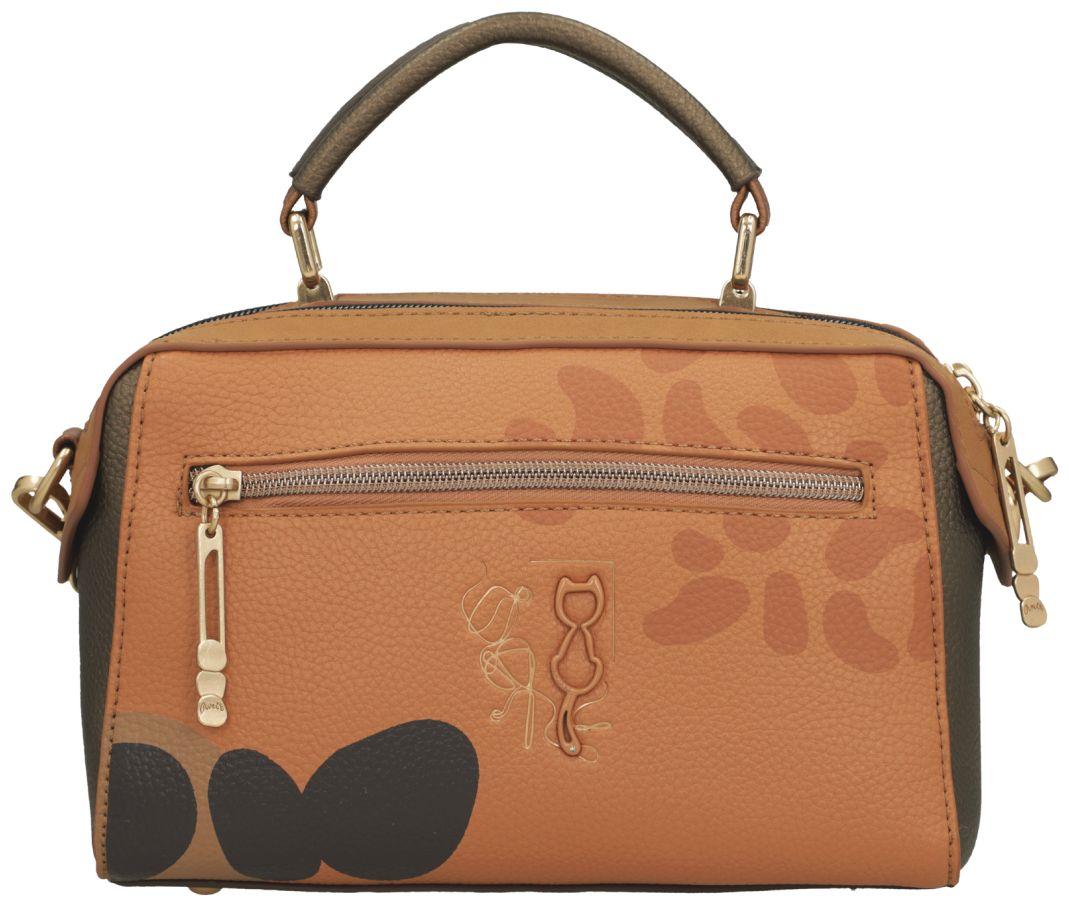 Anekke sytlische Kurzgrifftasche orange Sophia bestickt Gaia