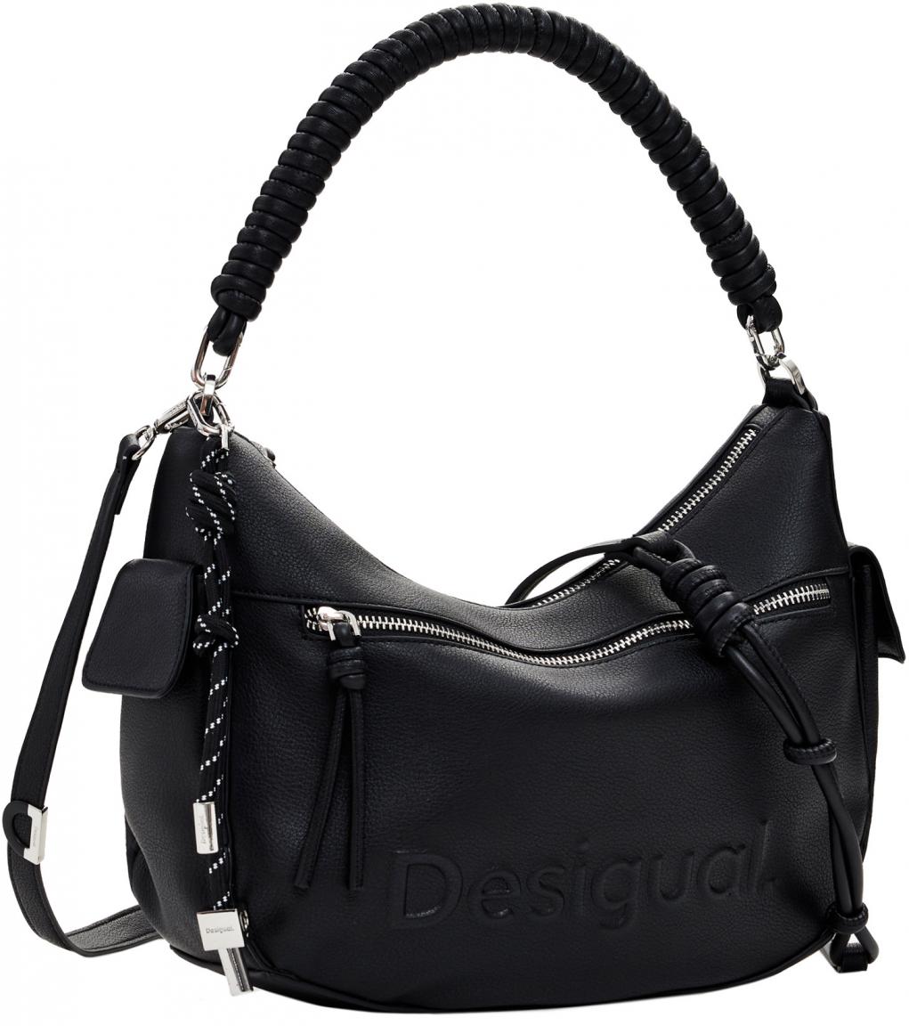Astana Schultertasche Desigual schwarz Logo klassisch