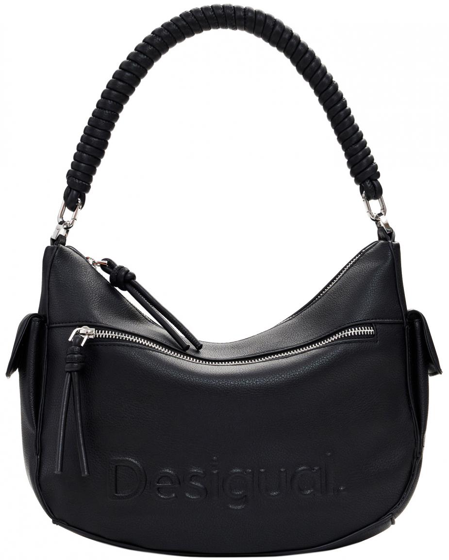 Astana Schultertasche Desigual schwarz Logo klassisch