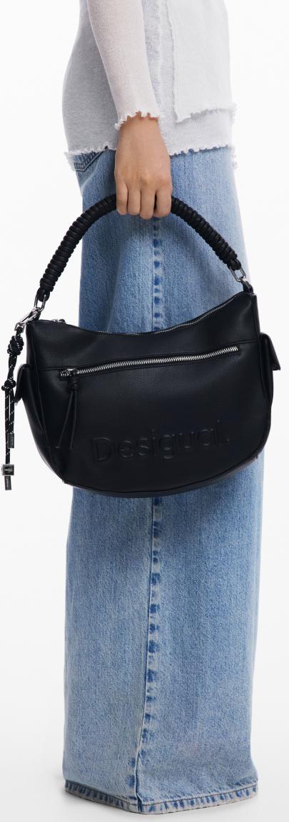 Astana Schultertasche Desigual schwarz Logo klassisch