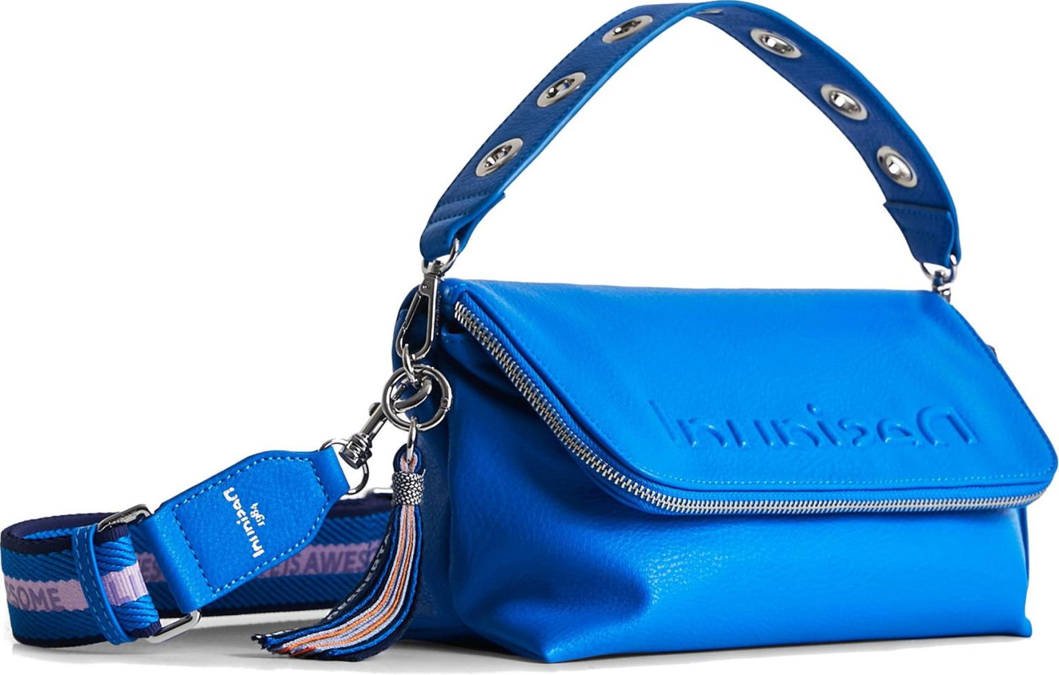 Azurblaue Überschlagtasche Desigual Venecia Half Logo Navy