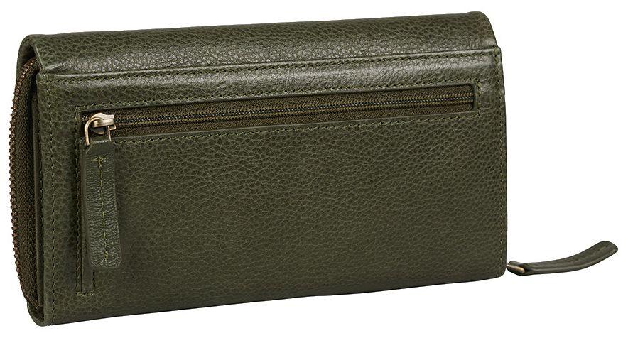 BURKELY Damen Longbörse Natural Norah Grass Green Überschlag