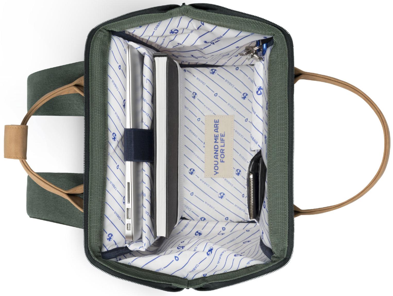 Backpack Cabaia grün Lima Adventurer nachhaltig Medium Wechselpouch