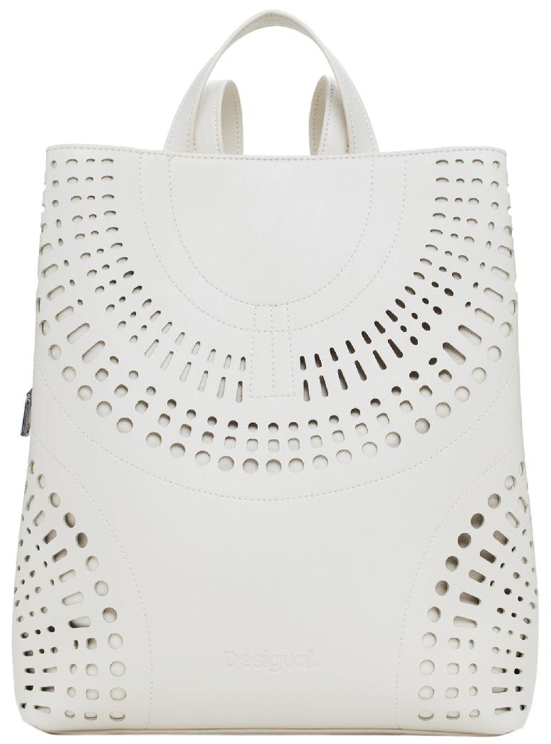 Backpack Desigual Orbis beige Stanzungen geometrisch Crudo Sumy