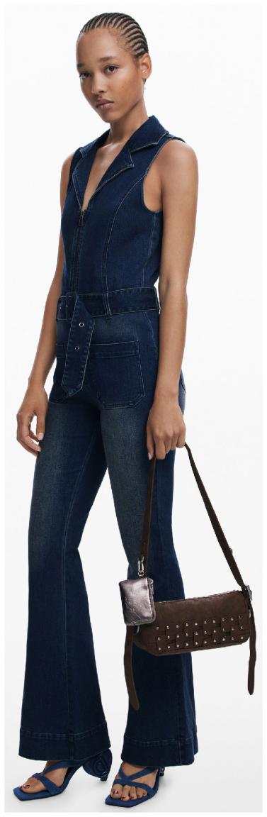 Baguette Bag Desigual Chocolate Patch Nieten Paisley Etui Silver