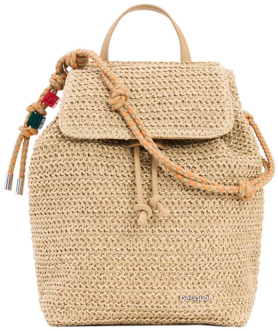 Bastrucksack Desigual beige Natural Raffia Luena sommerlich