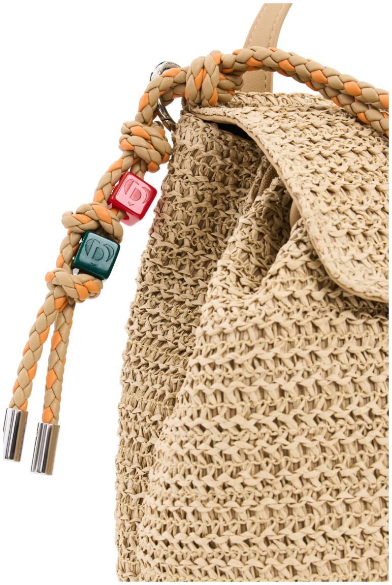 Bastrucksack Desigual beige Natural Raffia Luena sommerlich