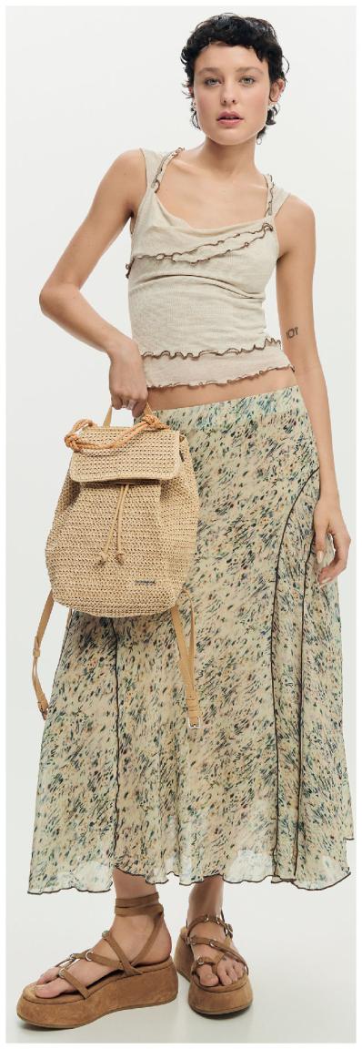 Bastrucksack Desigual beige Natural Raffia Luena sommerlich