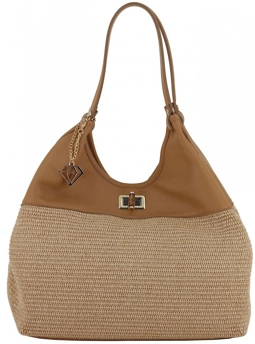 Basttasche Caleidos Sommer Caramel braun