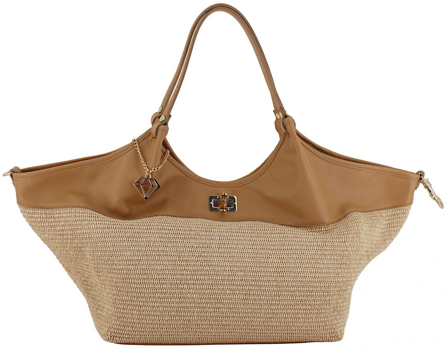 Basttasche Caleidos Sommer Caramel braun