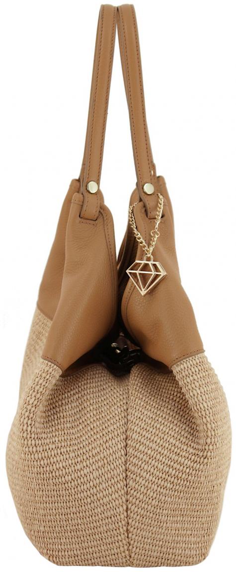 Basttasche Caleidos Sommer Caramel braun