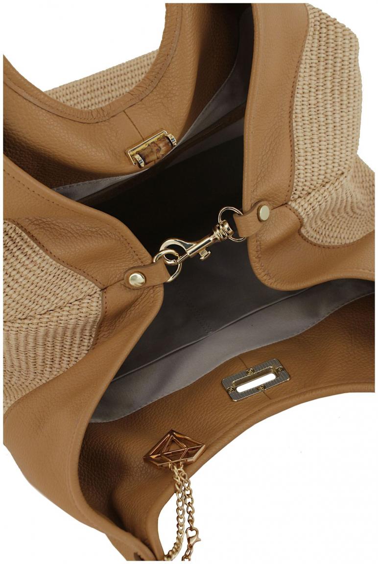 Basttasche Caleidos Sommer Caramel braun