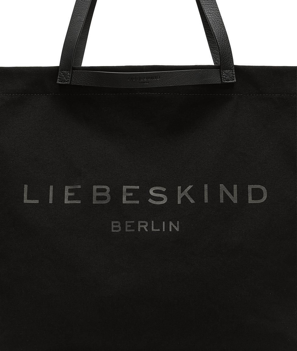 Baumwoll Tasche Liebeskind Berlin Aurora Shopper Canvas Logoaufdruck Black