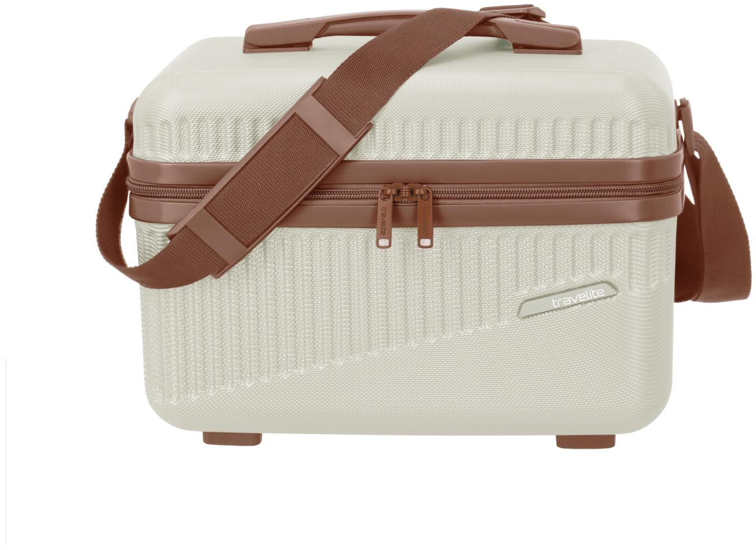 Beautycase Travelite Bali weiß cognac Hartschale 