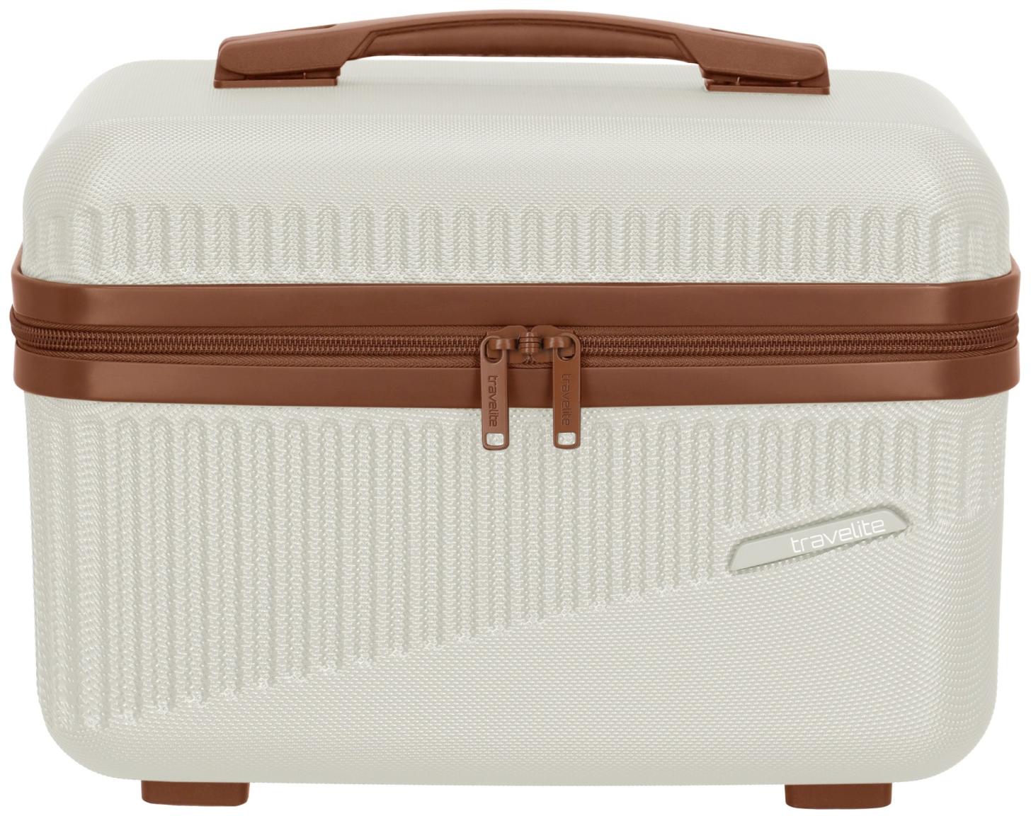 Beautycase Travelite Bali weiß cognac Hartschale 