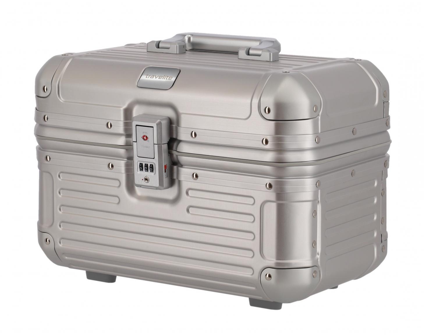 Beautycase Travelite Next Aluminium silber TSA-Schloss