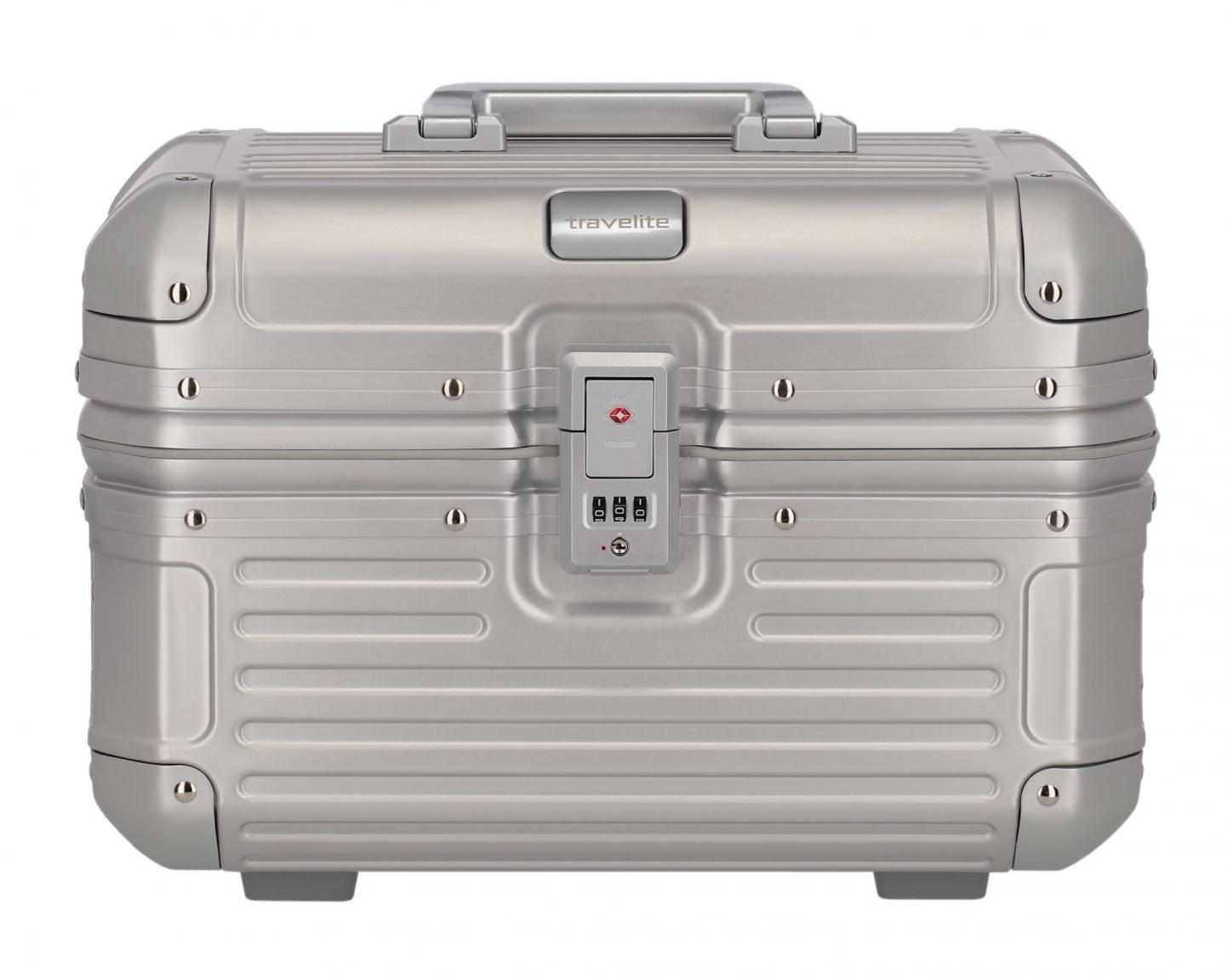 Beautycase Travelite Next Aluminium silber TSA-Schloss