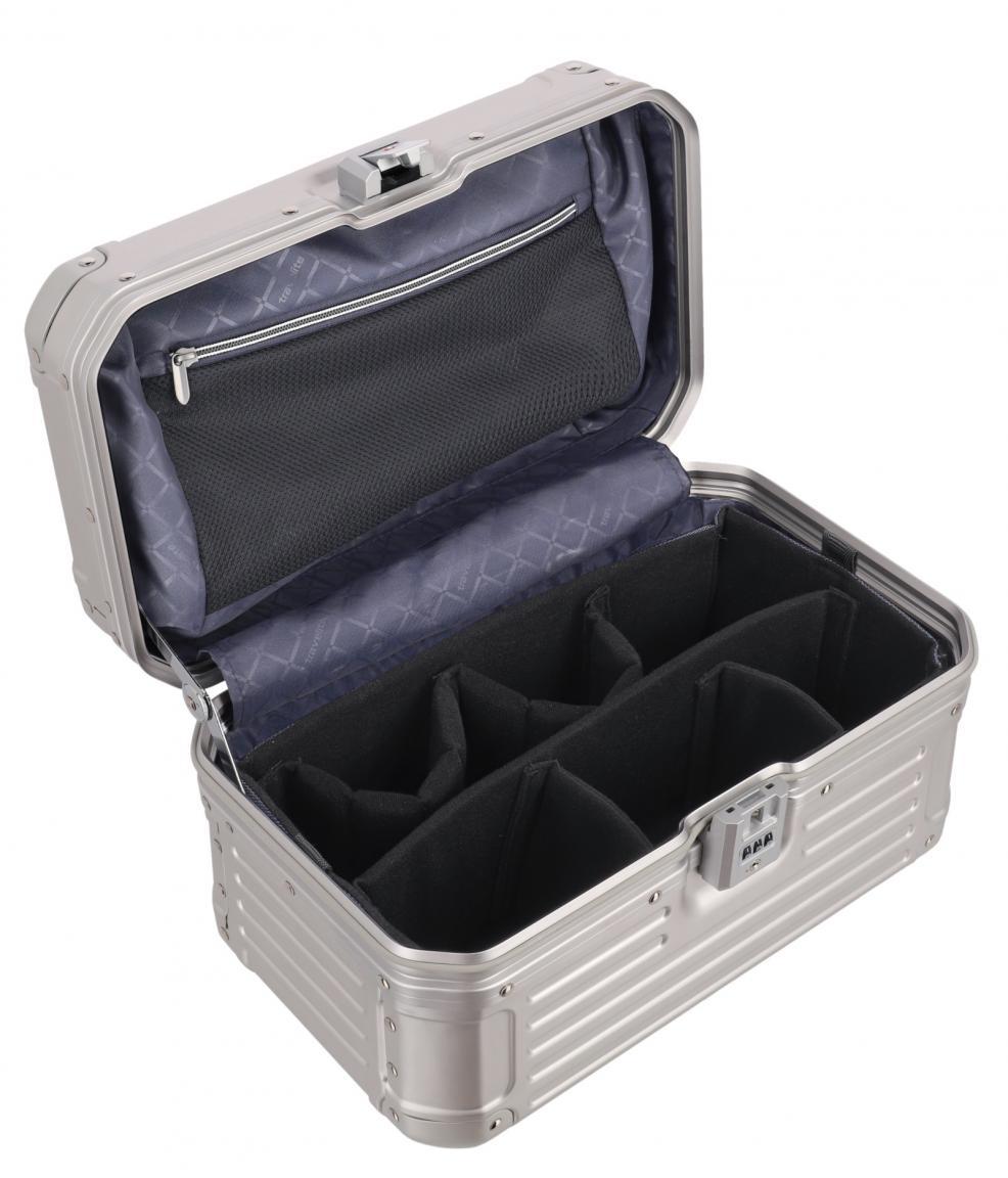 Beautycase Travelite Next Aluminium silber TSA-Schloss