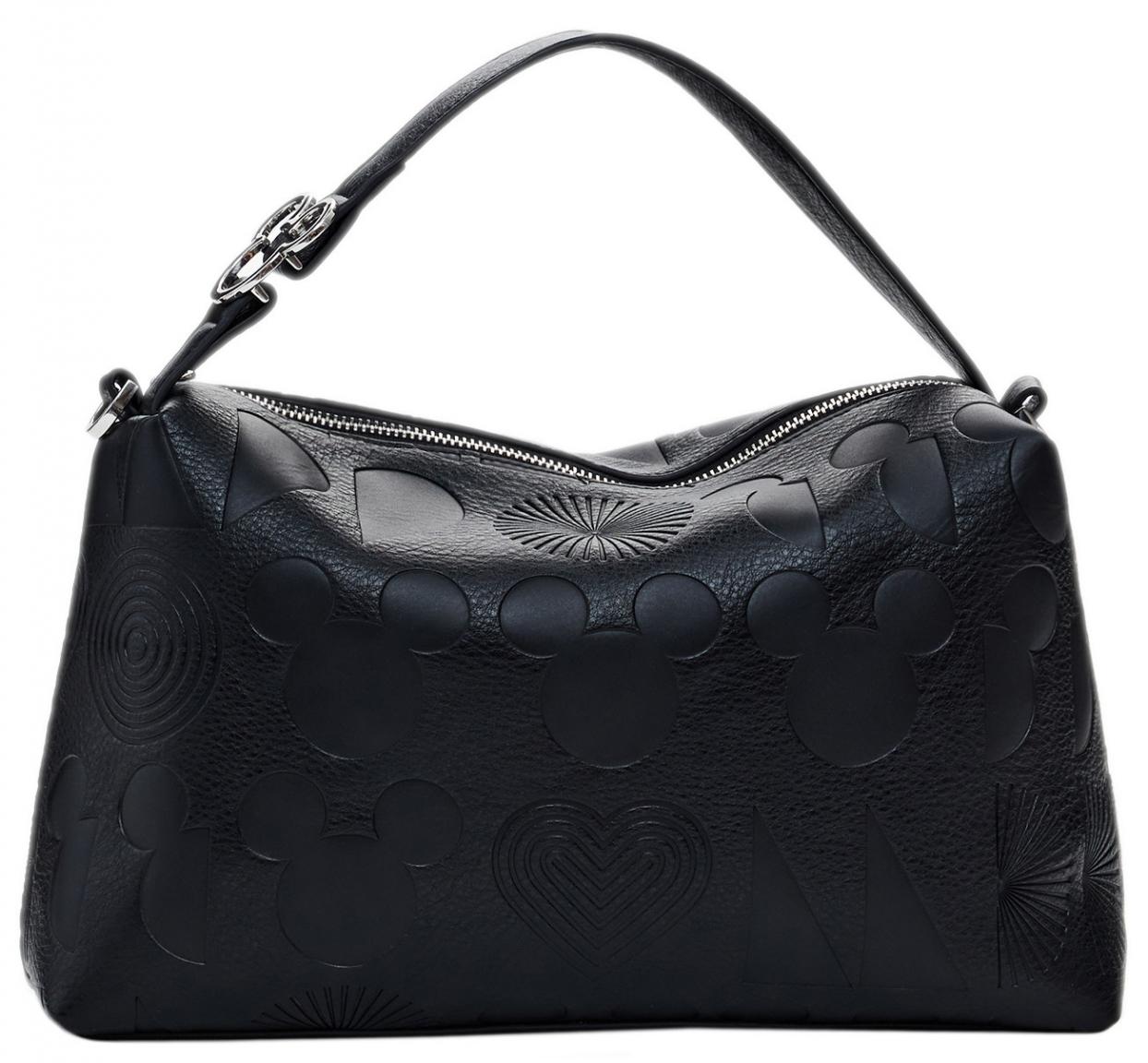 Bergamo Schultertasche Desigual crossover Mickey schwarz Prägung