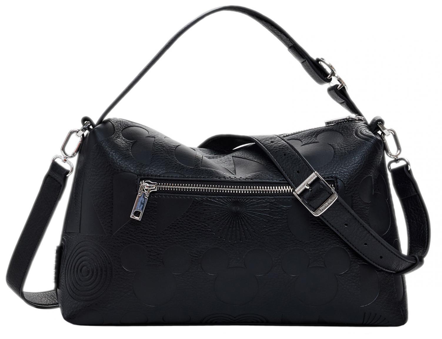 Bergamo Schultertasche Desigual crossover Mickey schwarz Prägung