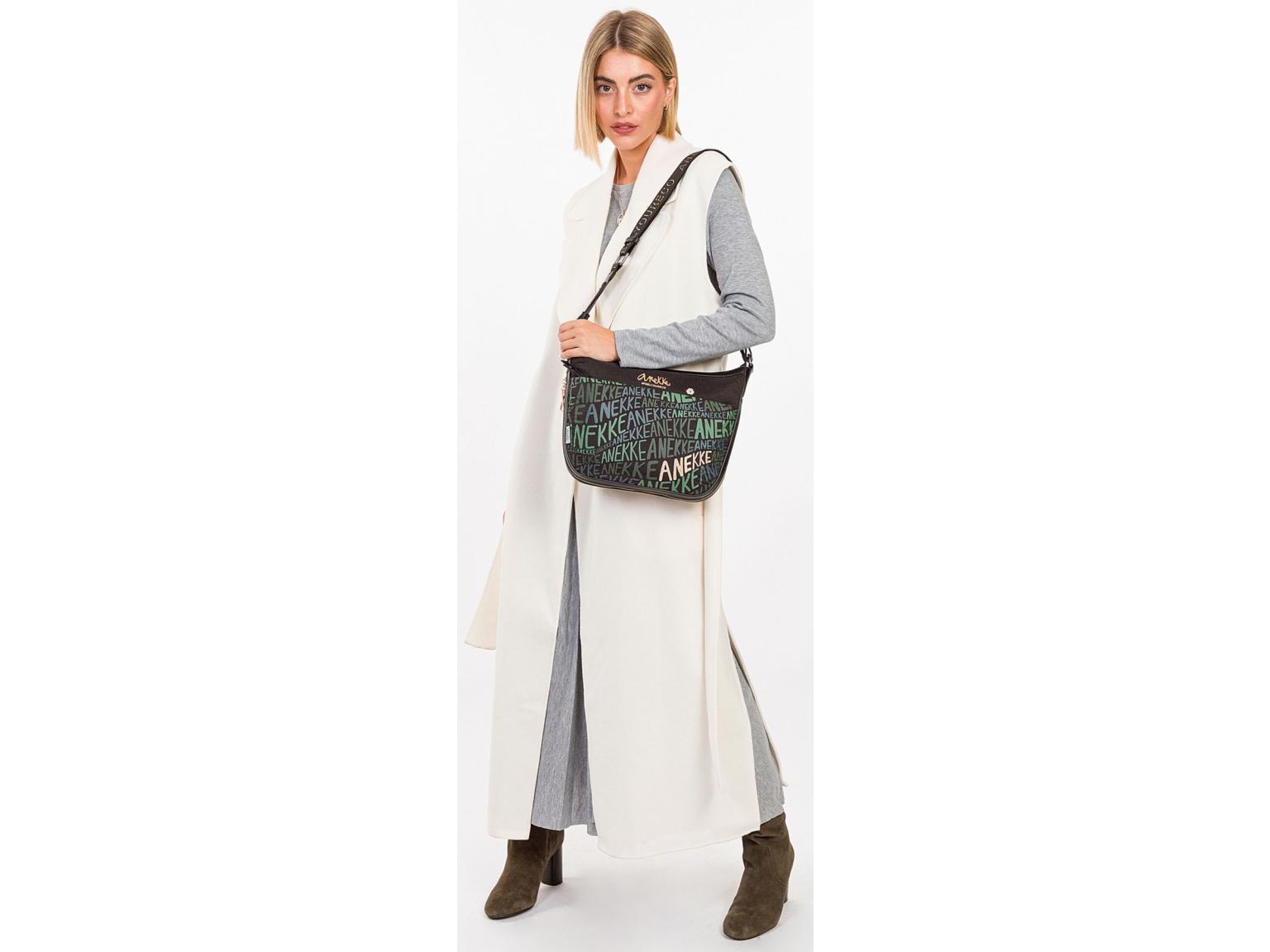 Beuteltasche Anekke Nature Woods schwarz grün erweiterbar recycled Eco friendly