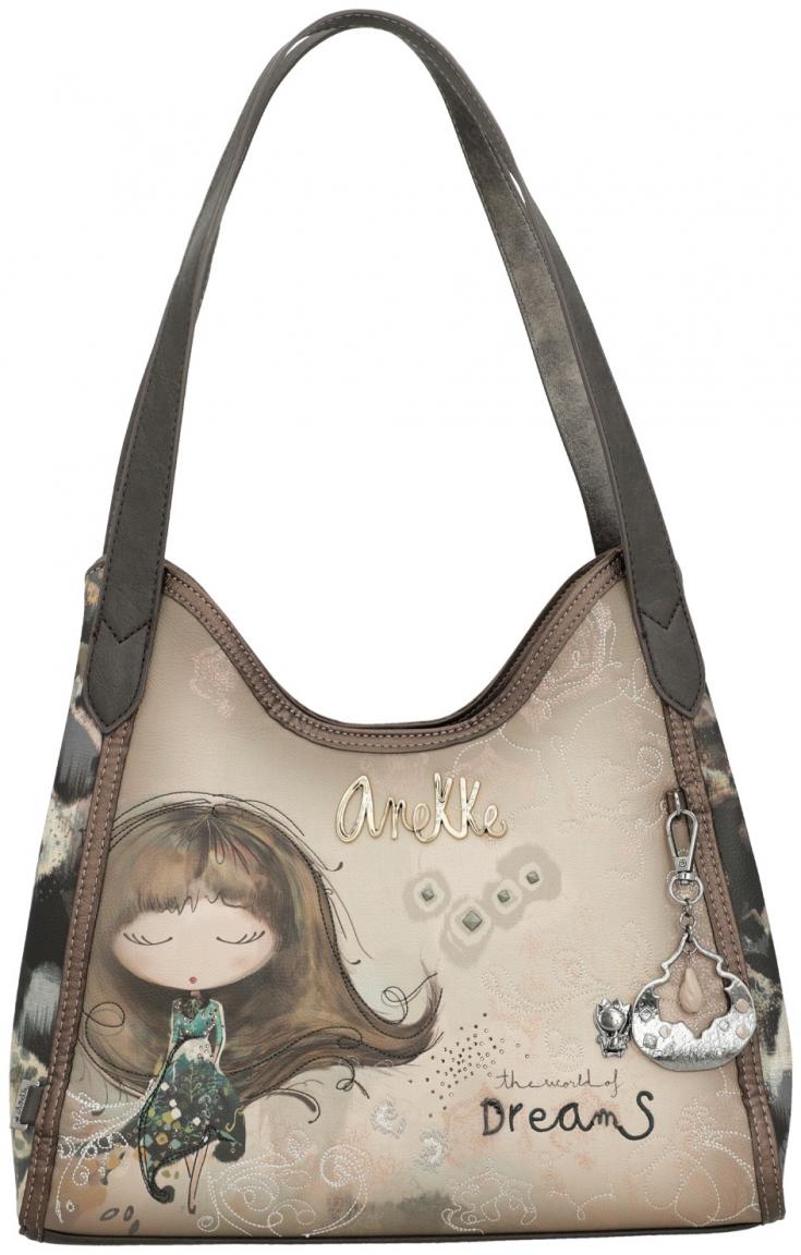 Beuteltasche Anekke Real Comicprint beige metallic Glitzer