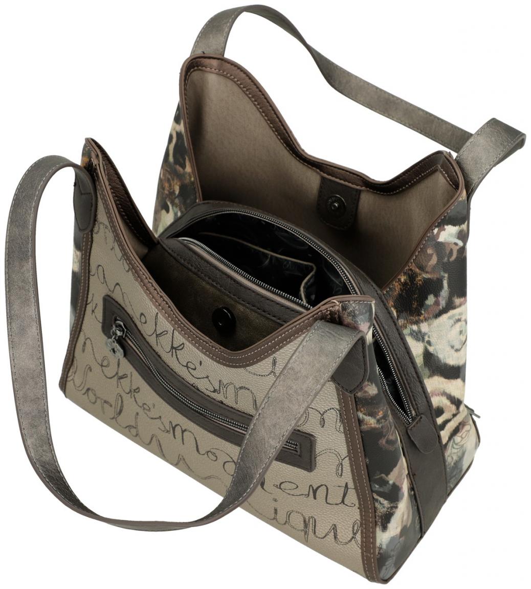 Beuteltasche Anekke Real Comicprint beige metallic Glitzer