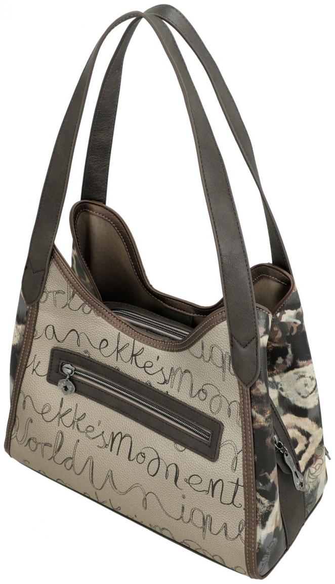 Beuteltasche Anekke Real Comicprint beige metallic Glitzer