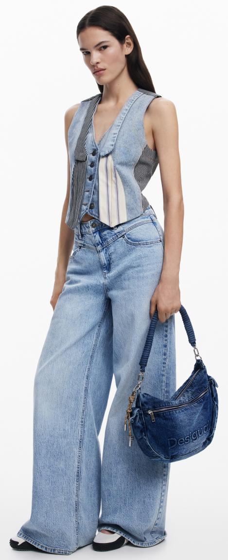 Beuteltasche Astana Desigual jeansblau Logo
