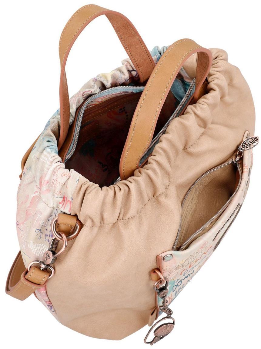 Beuteltasche Beige Bunt Anekke Mediterranean Raffung