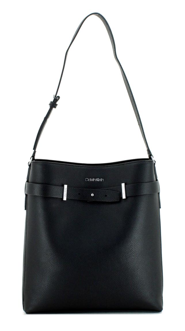 Beuteltasche CK Code Hobo schwarz Calvin Klein Ziergürtel