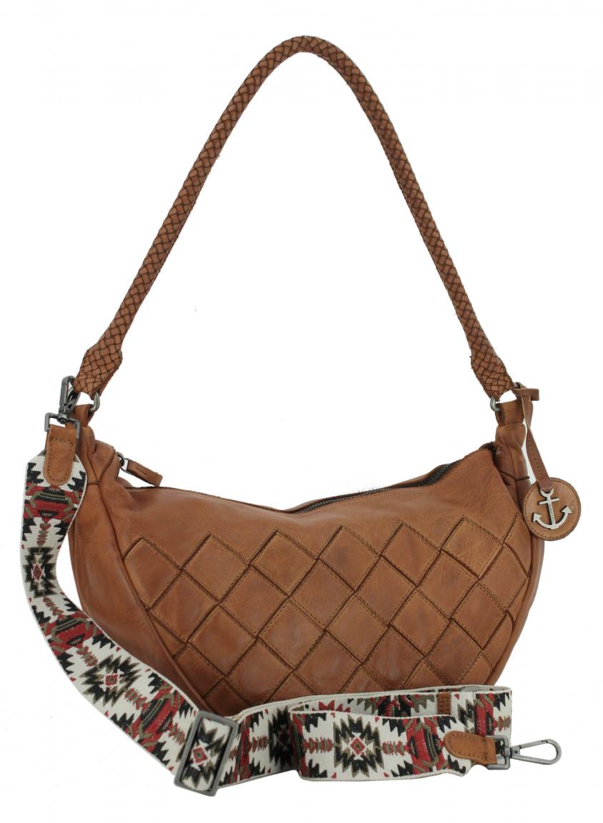 Beuteltasche Harbour 2nd Fashion Lights Maelia Cognac gesteppt