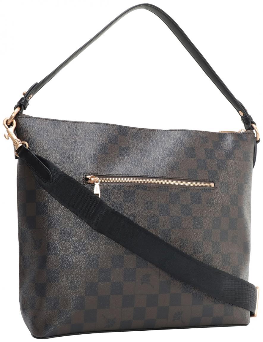 Beuteltasche Joop! Cortina Piazza Alara braun schwarz Karoprint
