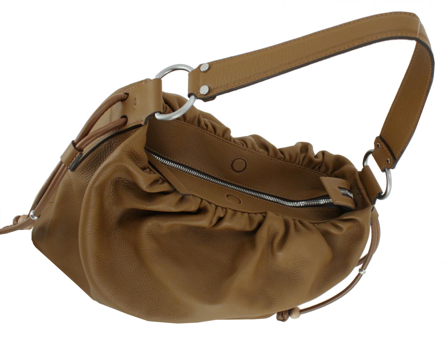 Beuteltasche Leder Gianni Chiarini Peonia Cuoio Cognac