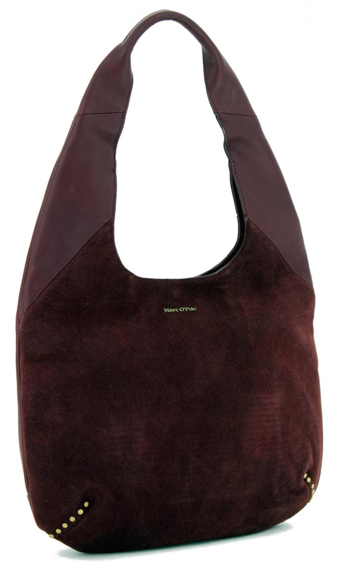 Beuteltasche Marc OPolo Nila Burgundy Velours Ziernieten