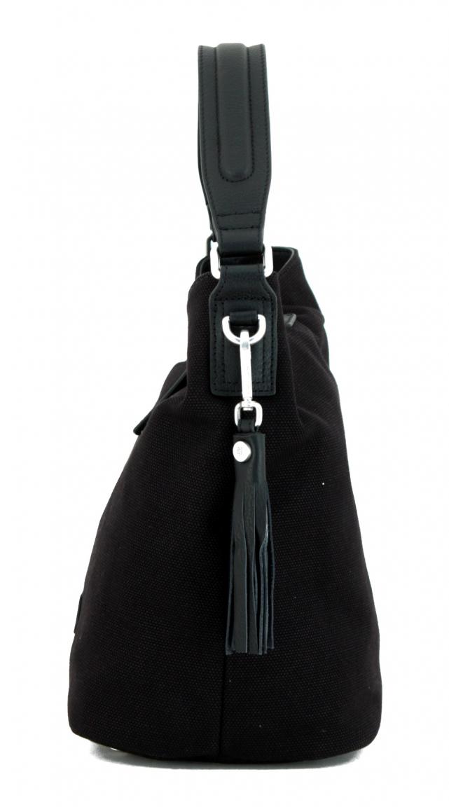 Beuteltasche Ruby Marc OPolo Baumwolle Leder schwarz
