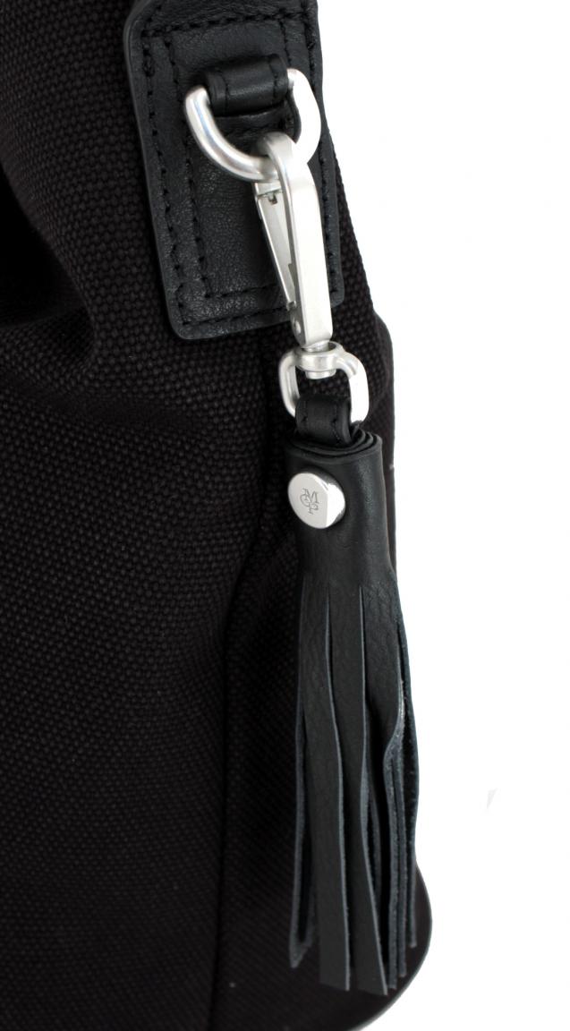 Beuteltasche Ruby Marc OPolo Baumwolle Leder schwarz