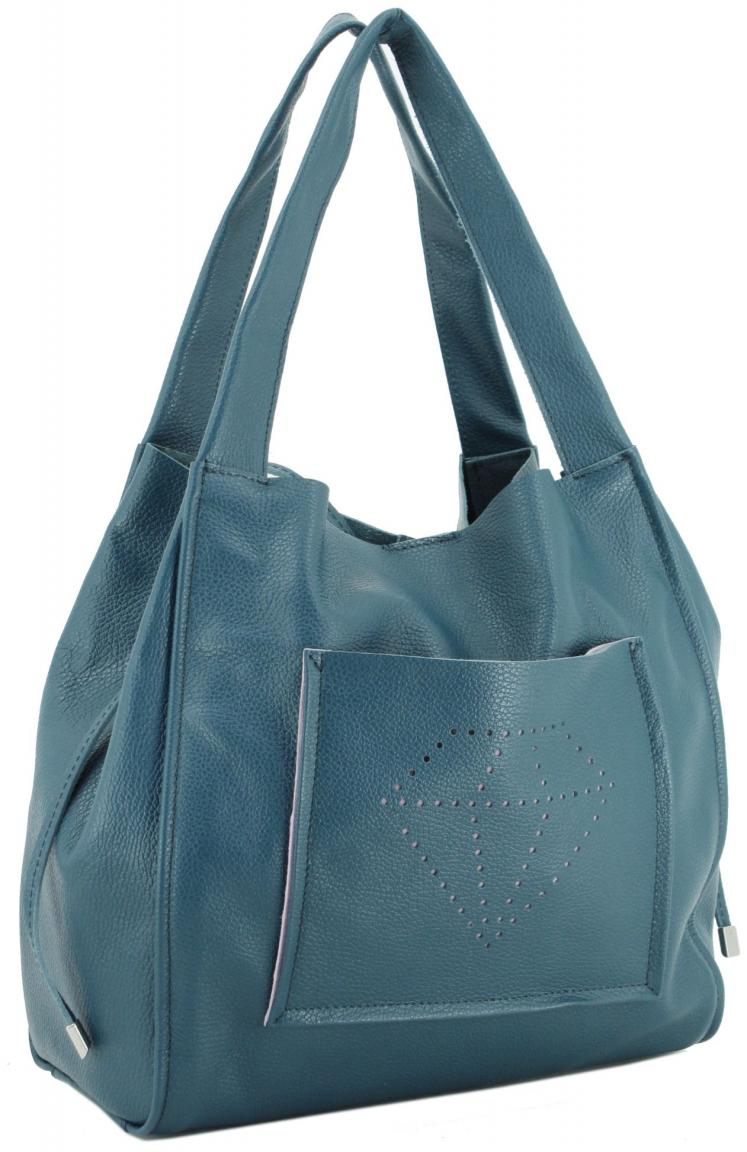 Beuteltasche Teal Caleidos Ottanio variabel Trendfarbe Leder