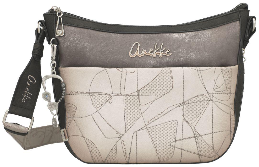 Beuteltasche beige braun Anekke Sophia Auralis Ziernähte