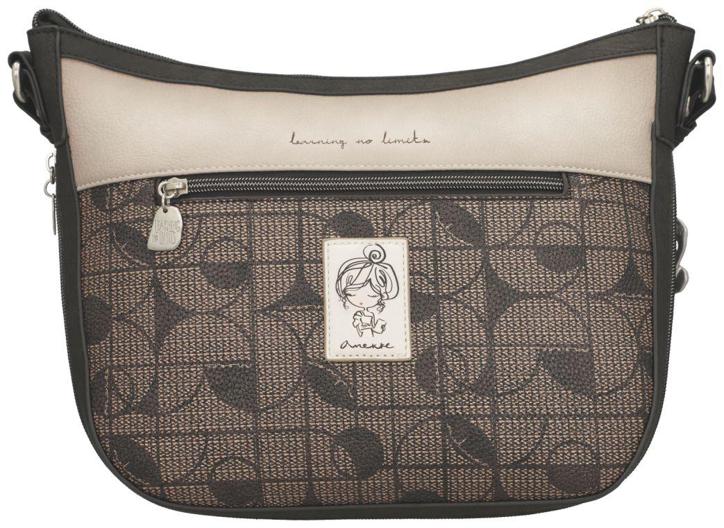 Beuteltasche beige braun Anekke Sophia Auralis Ziernähte