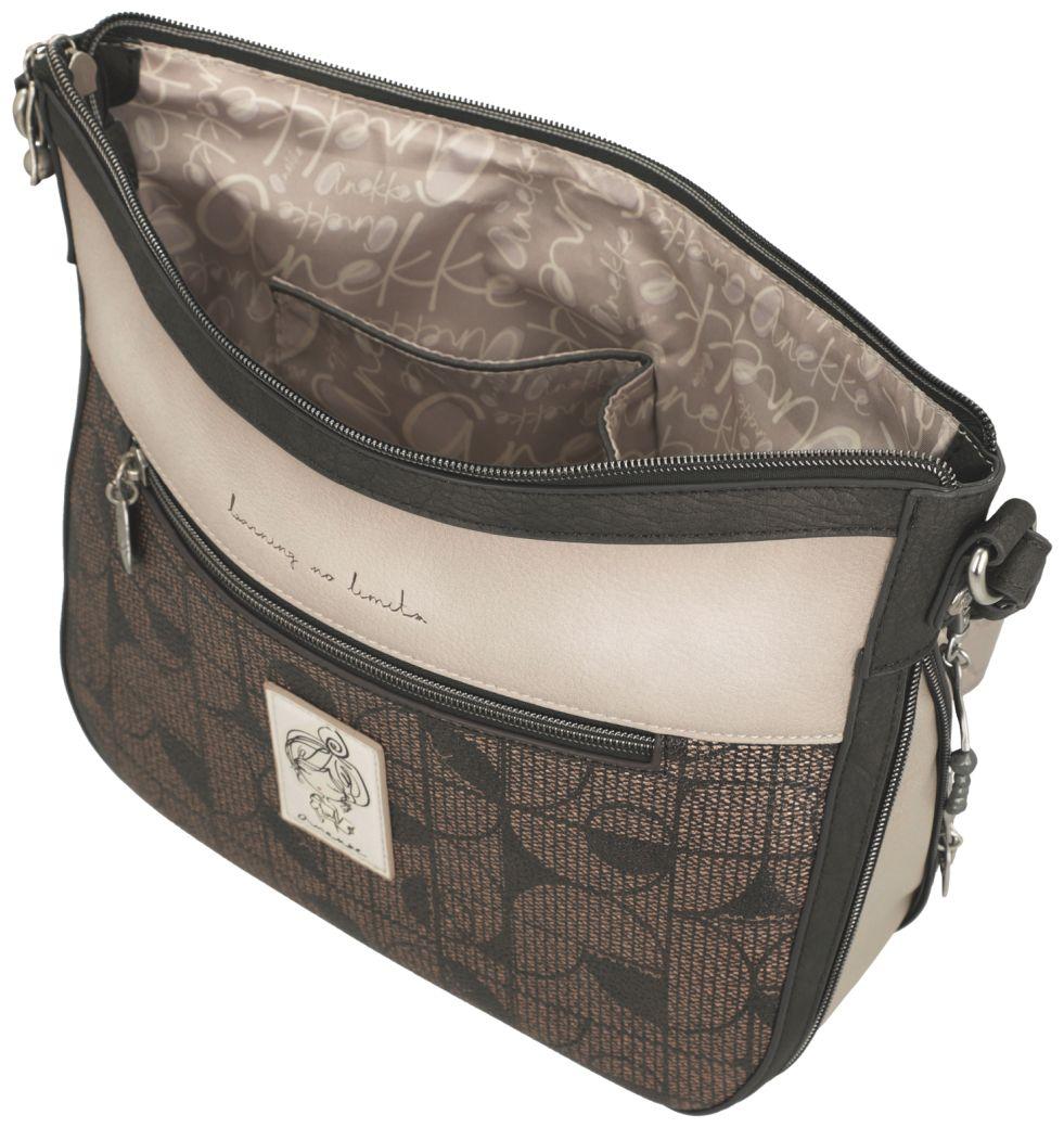 Beuteltasche beige braun Anekke Sophia Auralis Ziernähte