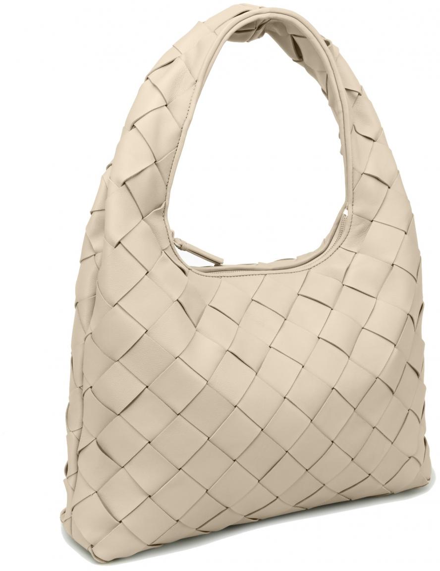 Beuteltasche geflochten Les Visionnaires Jade Weave Off White hellbeige