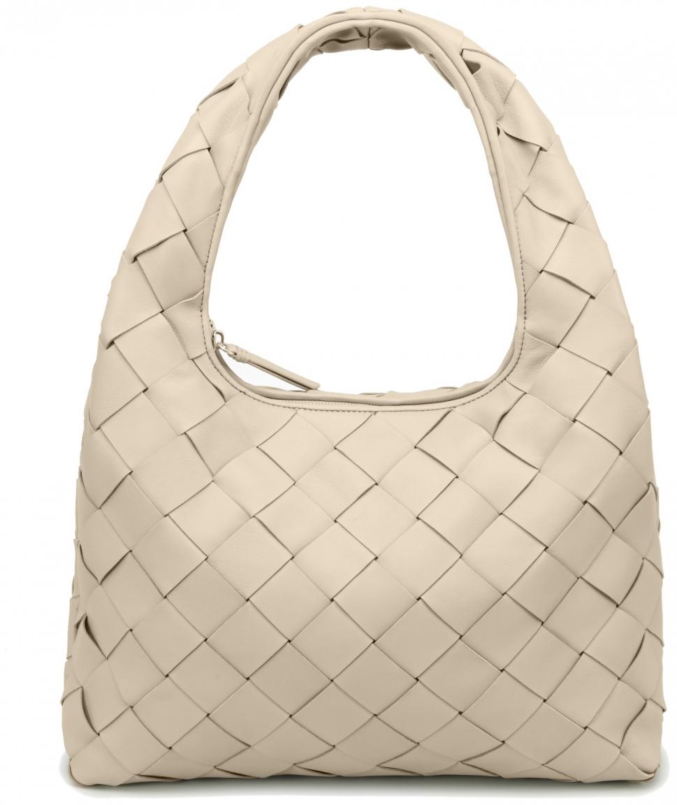 Beuteltasche geflochten Les Visionnaires Jade Weave Off White hellbeige