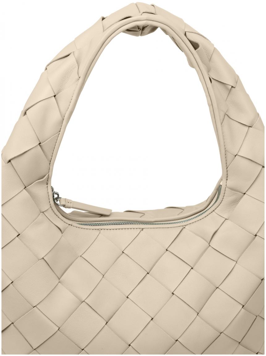 Beuteltasche geflochten Les Visionnaires Jade Weave Off White hellbeige