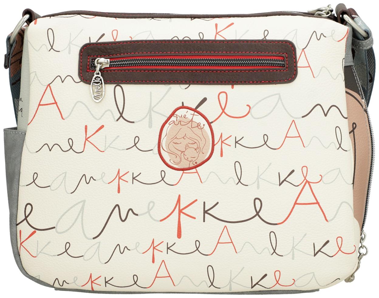 Beuteltasche offwhite grau Ziernähte Anekke Alma Ole